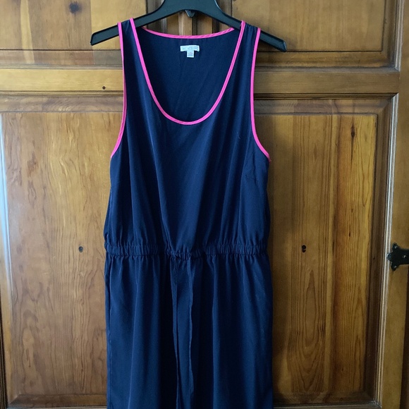 Gap mini shift dress. Navy with pink trim. Size Large - Picture 1 of 3